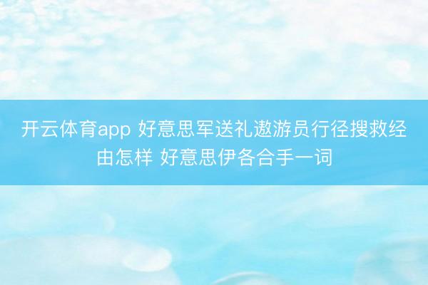 开云体育app 好意思军送礼遨游员行径搜救经由怎样 好意思伊各合手一词