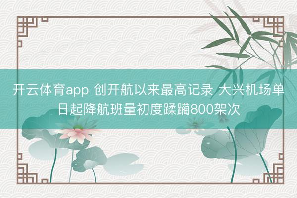 开云体育app 创开航以来最高记录 大兴机场单日起降航班量初度蹂躏800架次