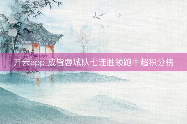 开云app 成皆蓉城队七连胜领跑中超积分榜