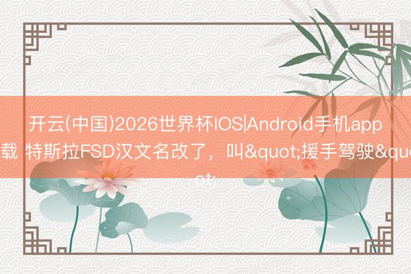 开云(中国)2026世界杯IOS|Android手机app下载 特斯拉FSD汉文名改了,叫"援手驾驶"