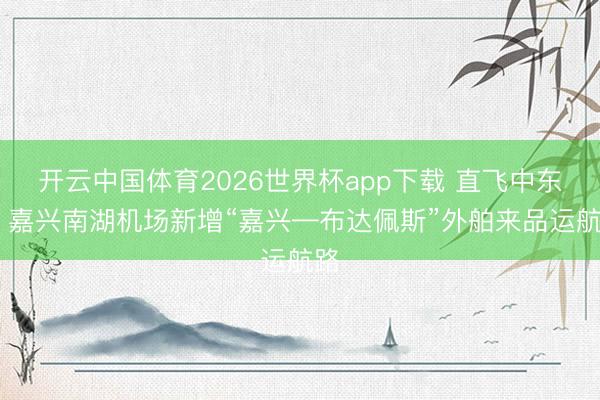 开云中国体育2026世界杯app下载 直飞中东欧 嘉兴南湖机场新增“嘉兴—布达佩斯”外舶来品运航路